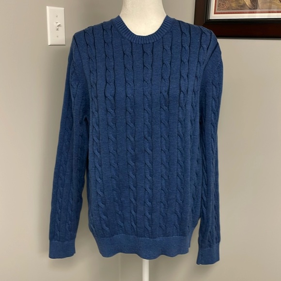 Brooks Brothers Other - Brooks Brothers Sweater Men’s XL Blue Cable Supima Cotton Knit Long Sleeve
